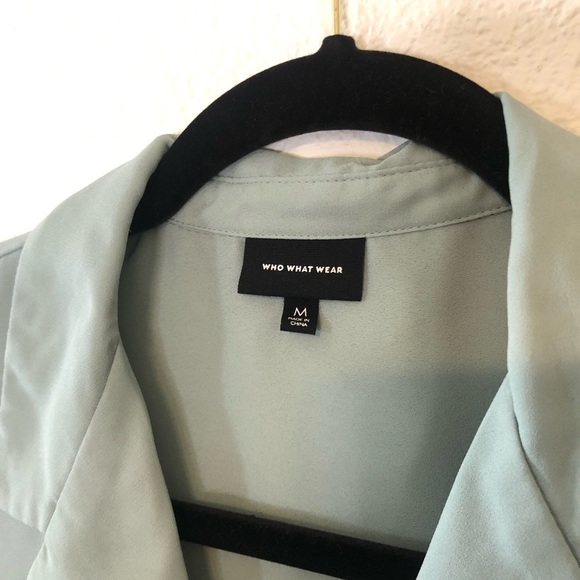 Who What Wear Mint Green Button Down - Picture 5 of 5